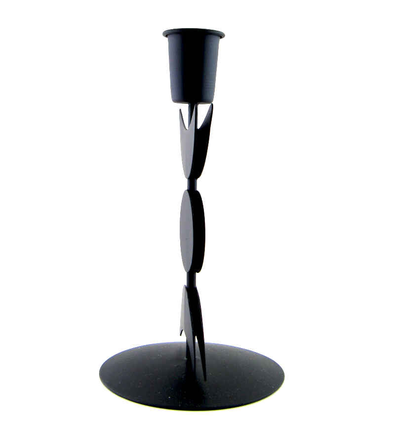 Triple Moon Symbol Candle Holder Black Metal 7 Inches Tall | Woot & Hammy