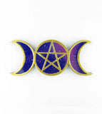 Räucherstäbchenhalter mit Dreifachmond und Pentagramm