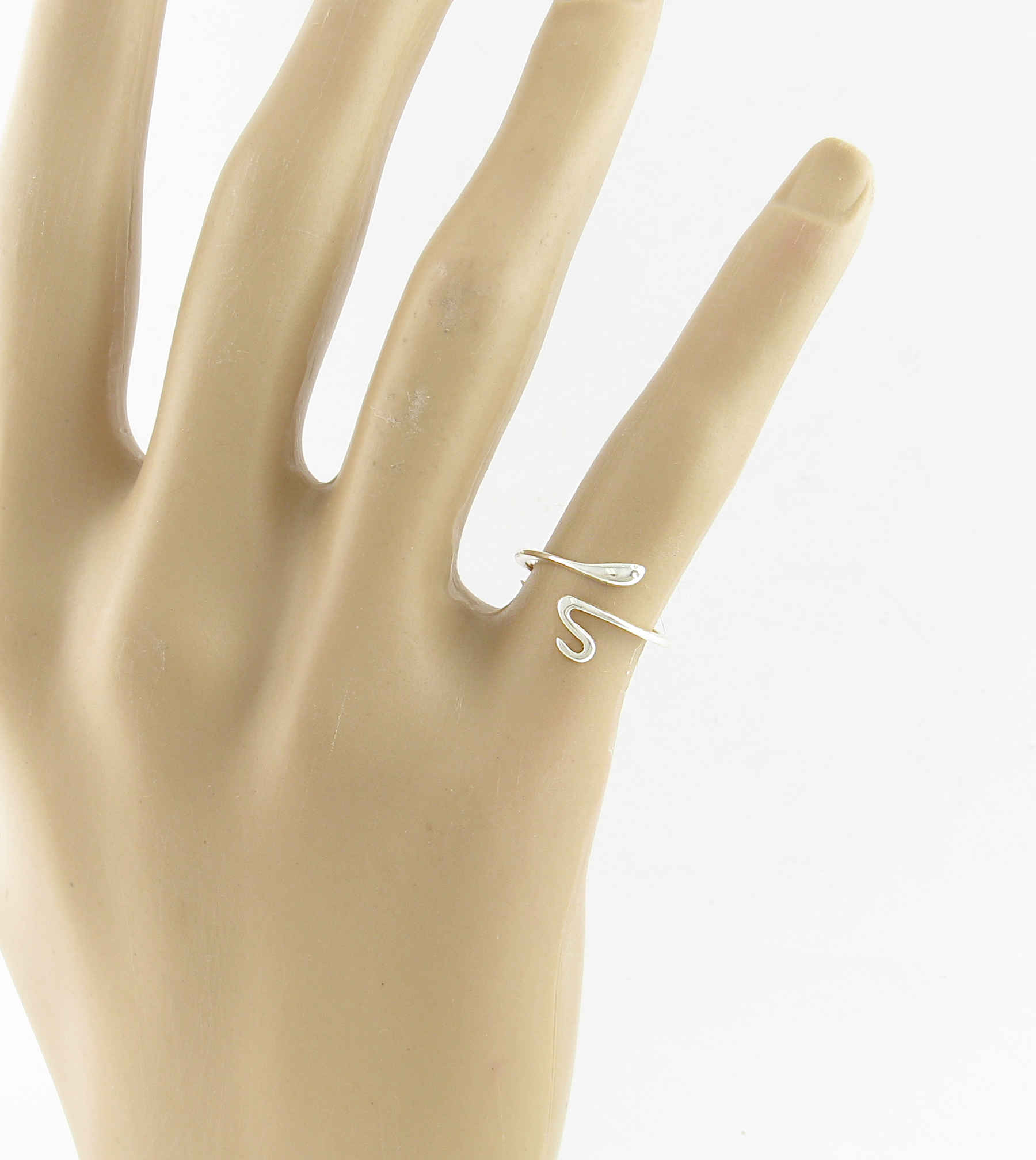 Simple Snake Serpent With Swirling Tail Toe Midi Ring, Adjustable | Woot & Hammy