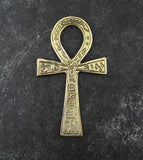 Brass-Plated Ankh With Pictograms
