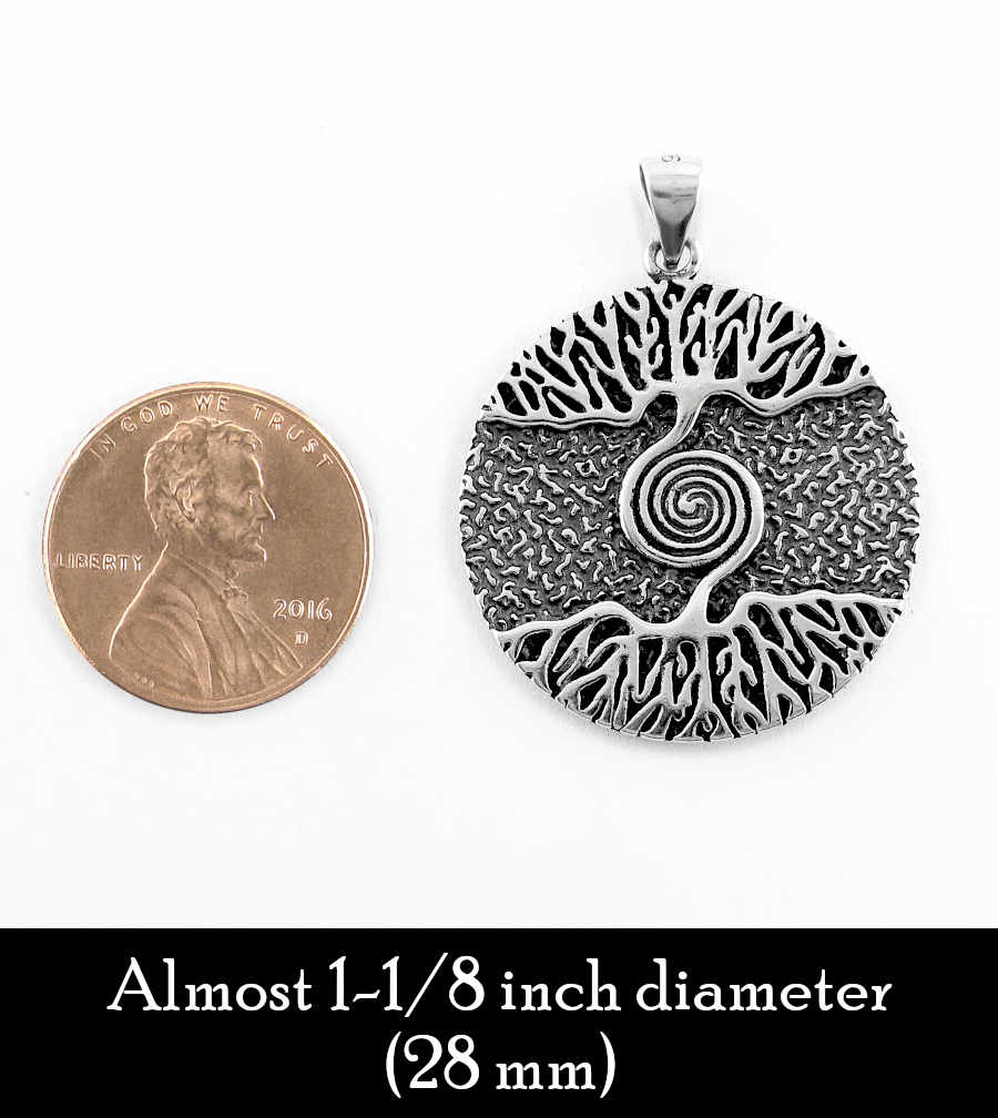 As Above So Below Tree With Spiral Oxidized Round Pendant Hermetic | Woot & Hammy