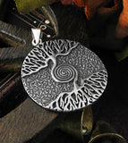 As Above So Below Tree With Spiral Oxidized Round Pendant Hermetic | Woot & Hammy