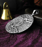As Above So Below Tree With Spiral Oxidized Round Pendant Hermetic | Woot & Hammy