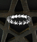 Band of Tiny Tilted Stars Ring