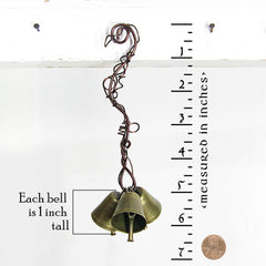 3-Bell Hanging Witch's Bell with Wire 'Vines' Handmade For Cleansing and Protection Against Evil | Woot & Hammy