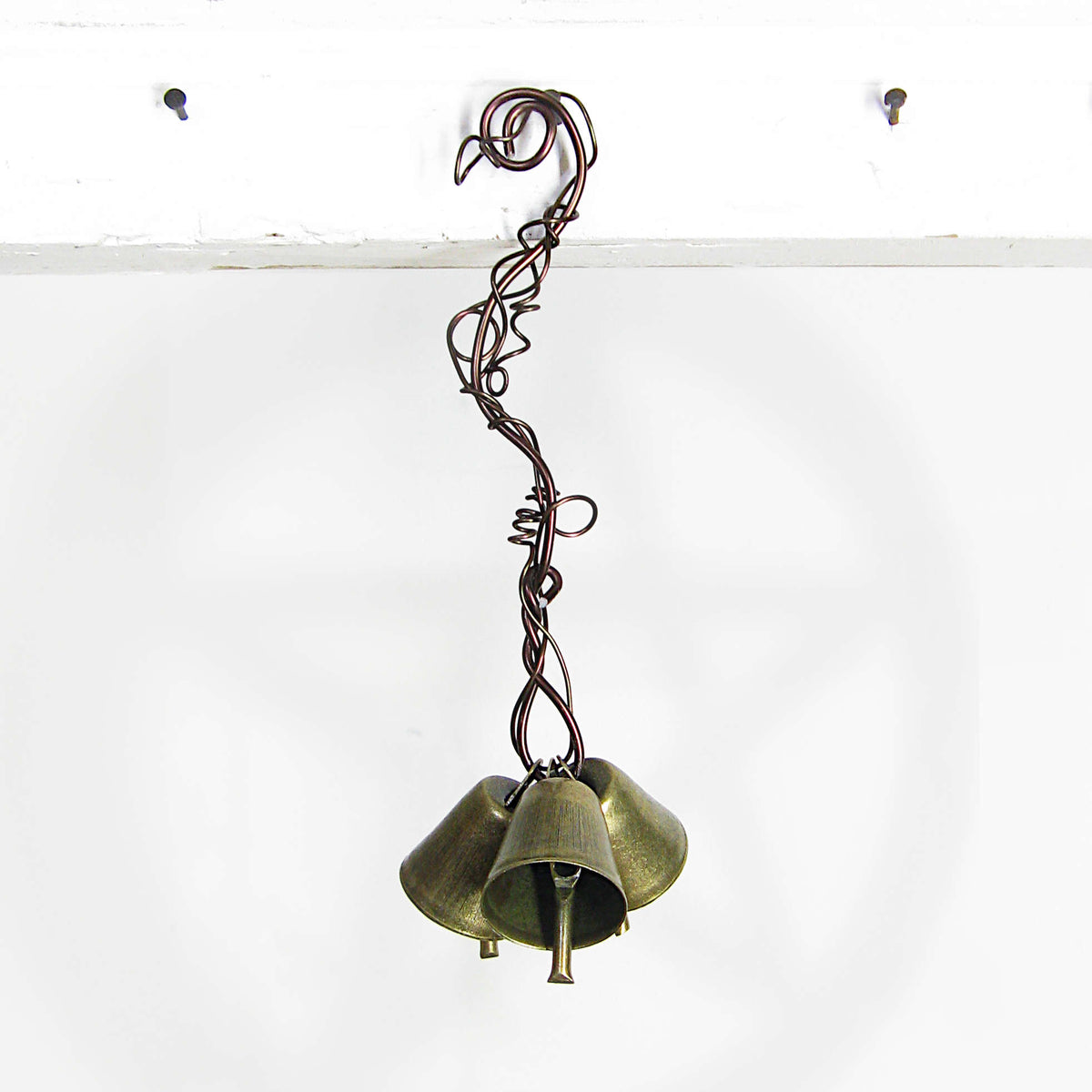 3-Bell Hanging Witch's Bell with Wire 'Vines' Handmade For Cleansing and Protection Against Evil | Woot & Hammy