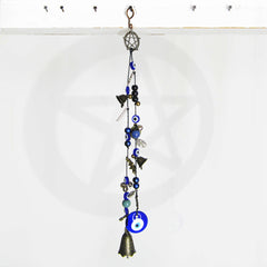 Hanging Witch's Bells Strung w/ Evil Eyes Pentagrams Tree of Life Sun Tarot Beads & Charms Handmade For Cleansing and Protection Against Evil | Woot & Hammy