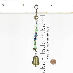 Hanging Witch's Bell with Green Beads and Charms Handmade Cleansing Protection Against Evil | Woot & Hammy