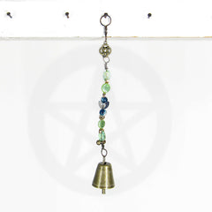 Hanging Witch's Bell with Green Beads and Charms Handmade Cleansing Protection Against Evil | Woot & Hammy