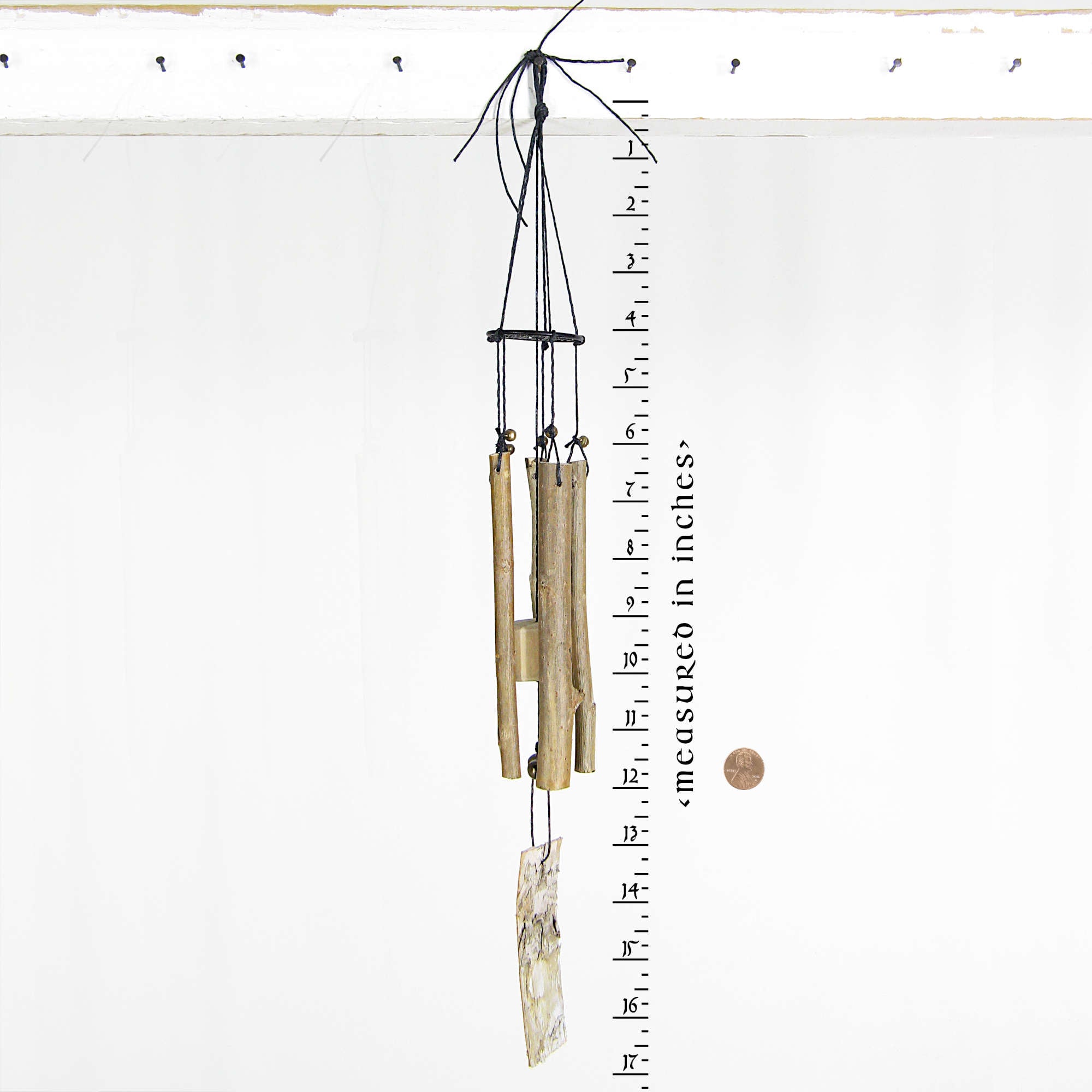 Windchime With Long Vertical Twigs Driftwood Pentagram Bark Handmade Cleansing Protection Against Evil | Woot & Hammy