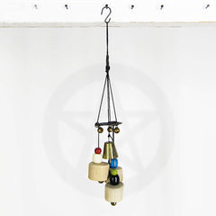 Hybrid Hanging Witch's Bell Windchime Driftwood Spiral Wooden Ceramic Beads Handmade Cleansing Protection Against Evil | Woot & Hammy