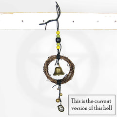 Hanging Witch's Bell w/ Small Wreath Bells Beads & Pentagram Handmade For Cleansing and Warding Off Negative Energy | Woot & Hammy