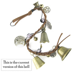 4-Bell Wall Hanging Braided Leather Pentagrams For Cleansing and Warding Off Negative Energy | Woot & Hammy