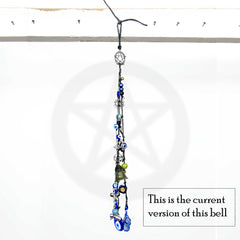 Hanging Witch's Bells Strung w/ Evil Eyes Pentagrams Witch's Knot Tumbled Glass Tarot Beads & Charms Handmade For Cleansing and Protection Against Evil | Woot & Hammy