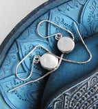 Blue and White Evil Eye Silver Threader Earrings Protection | Woot & Hammy