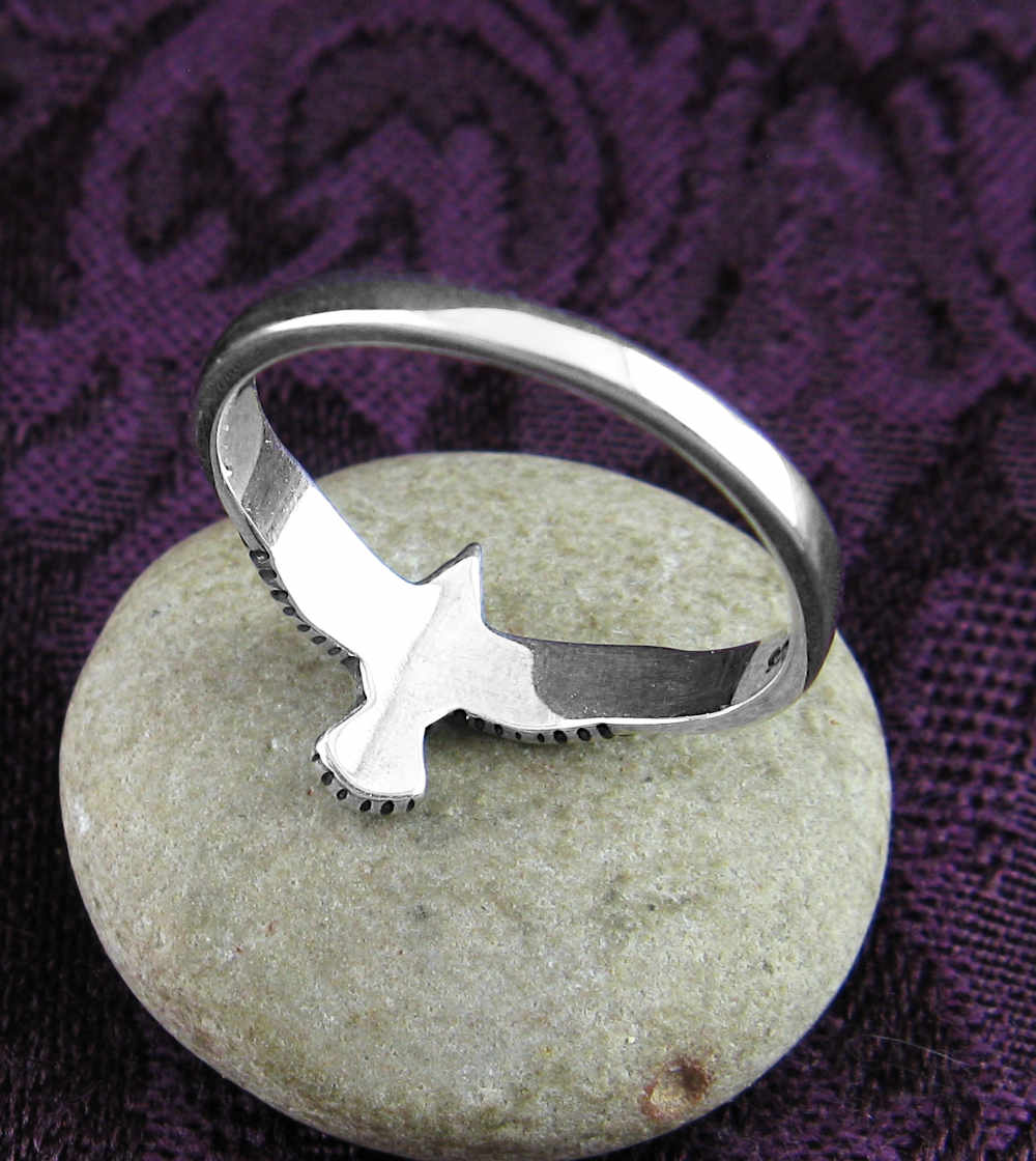 Celtic Bird Raven Crow Eagle Hawk Mythological Oxidized Ring | Woot & Hammy