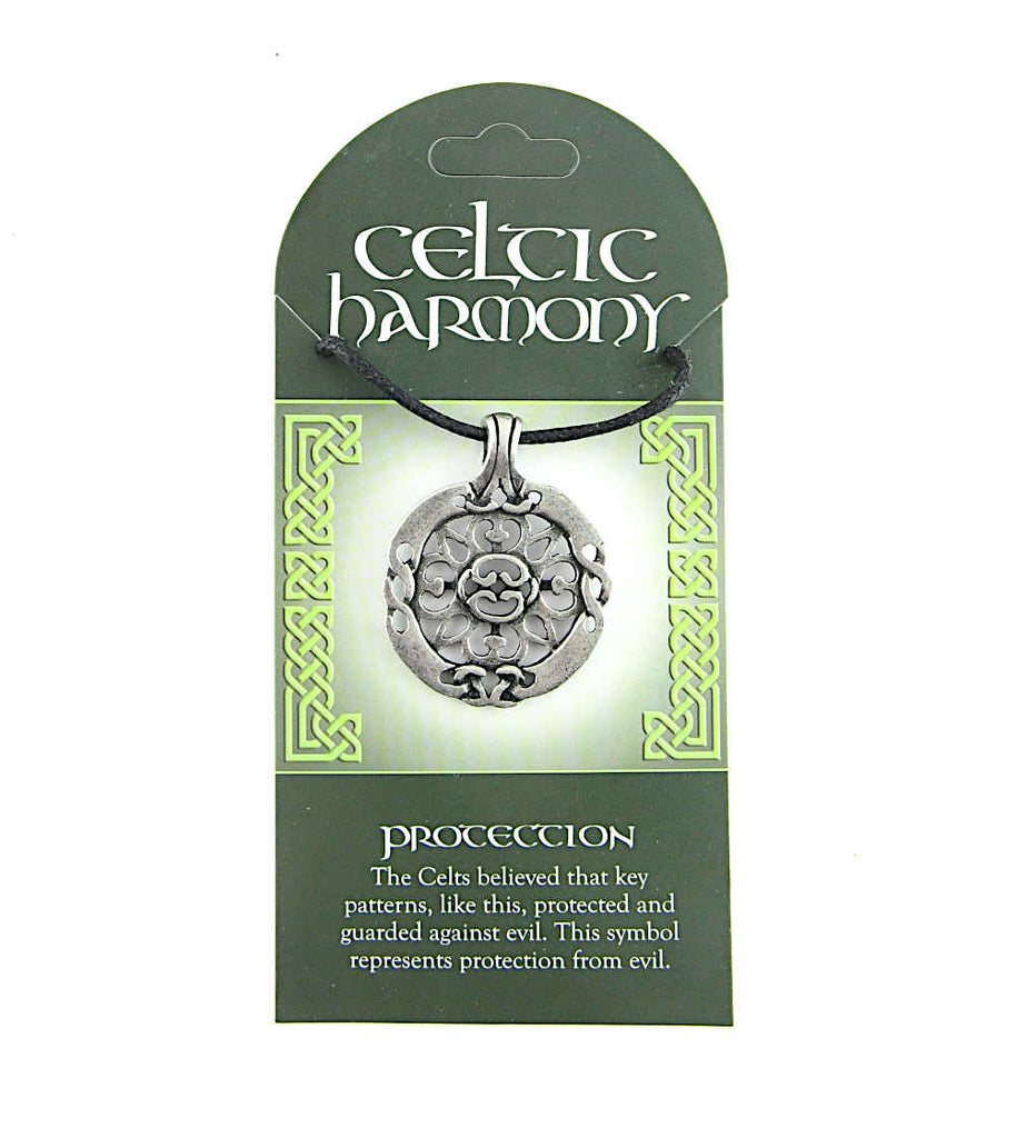 Celtic Harmony Protection Amulet Pewter Cut-Out Knots Cord Included | Woot & Hammy