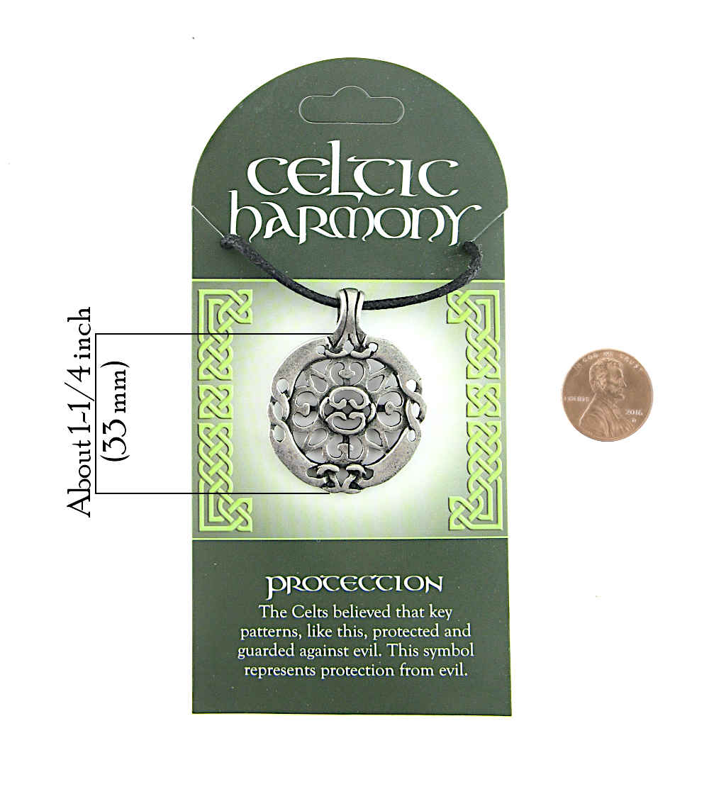 Celtic Harmony Protection Amulet Pewter Cut-Out Knots Cord Included | Woot & Hammy