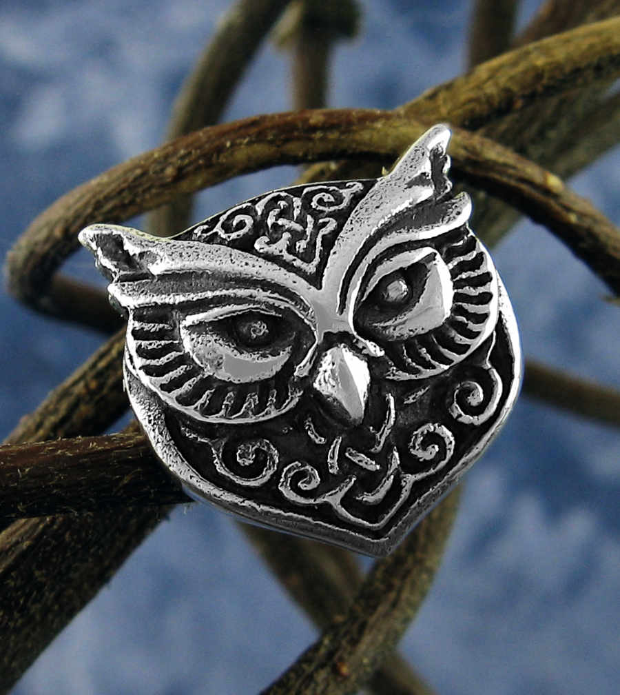 Celtic Owls' Faces Oxidized Post Earrings Wisdom Night Hunters | Woot & Hammy