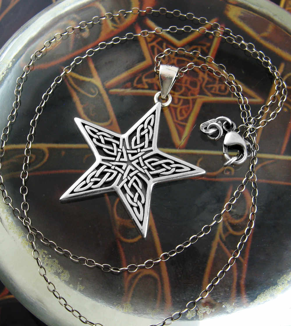 Celtic Style Five-Pointed Star Cut-Out Pendant Power of Five Infinity | Woot & Hammy