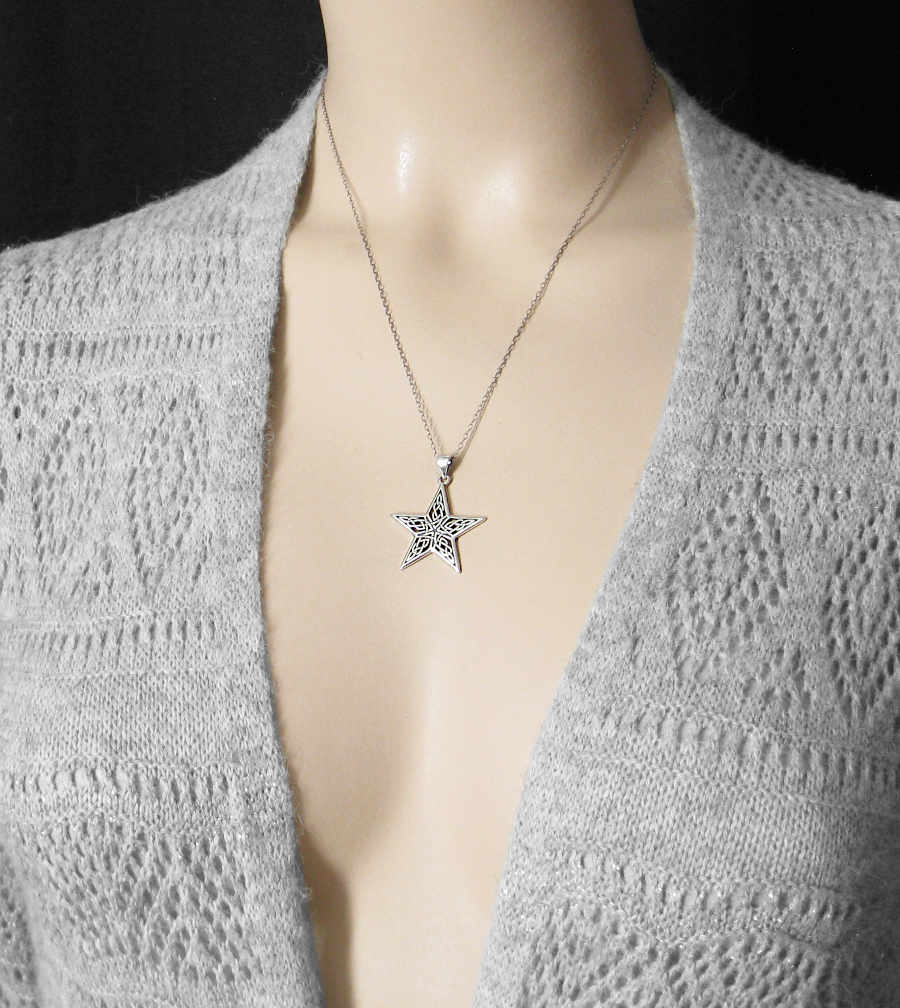 Celtic Style Five-Pointed Star Cut-Out Pendant Power of Five Infinity | Woot & Hammy