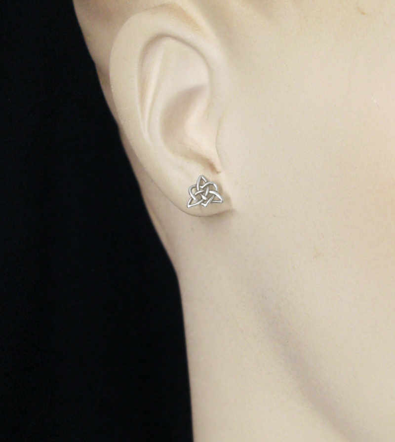 Small Celtic Triquetra Trinity-Knot With Heart Forever Love Post Earrings | Woot & Hammy