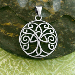 Silver Cut-out Pendant with Celtic Triquetra Knot Design