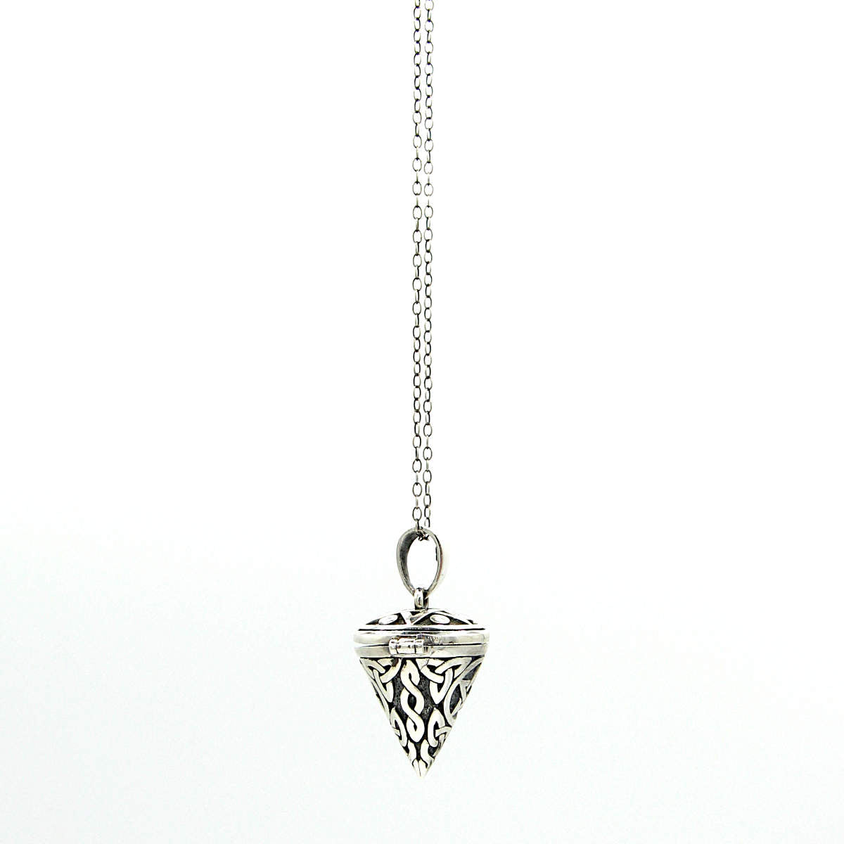 Cone-Shaped Locket Pendant Pendulum With Pentagram Triquetra Celtic Knots Divining Keepsakes | Woot & Hammy