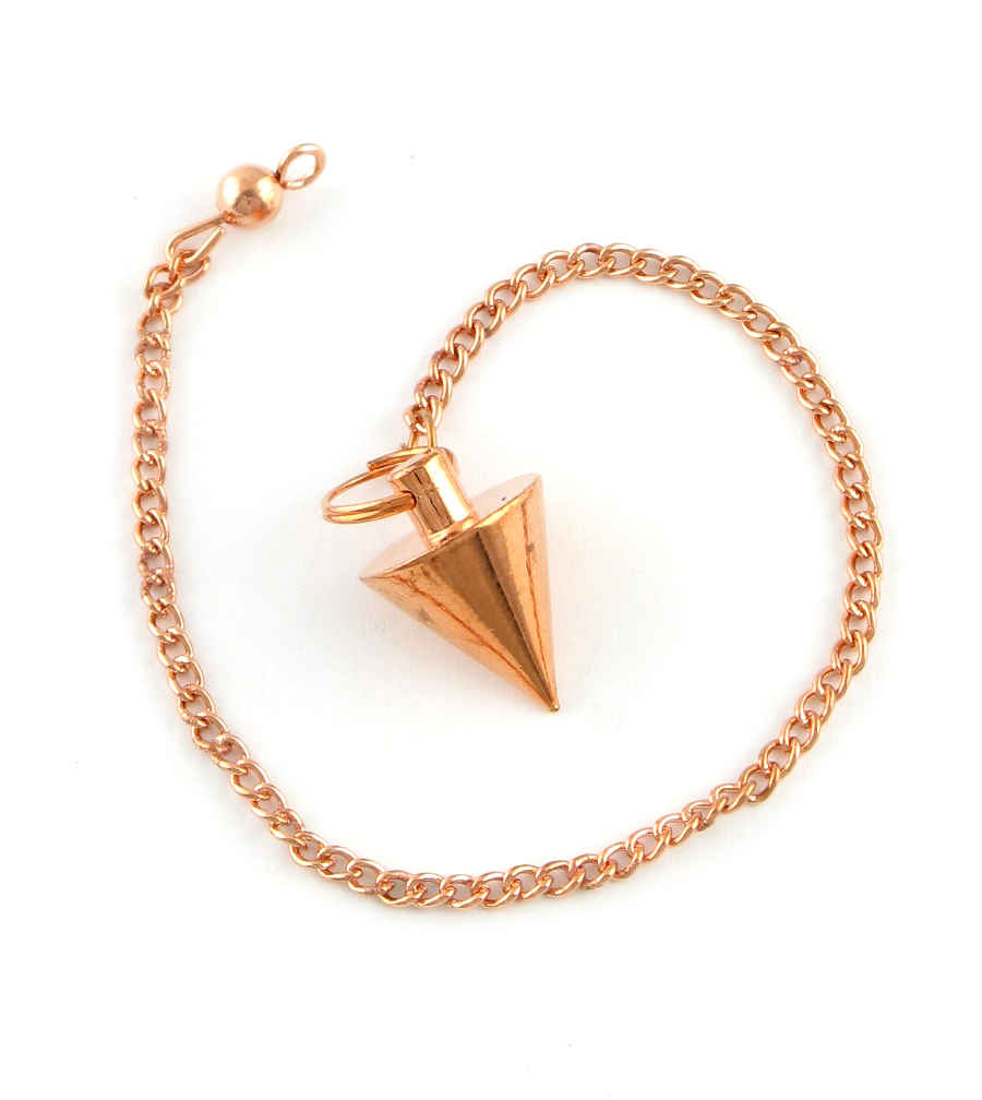 Cone-Shaped Copper Plated Brass Divination Pendulum on Chain| Woot & Hammy