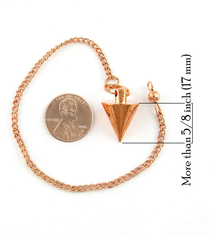 Cone-Shaped Copper Plated Brass Divination Pendulum on Chain| Woot & Hammy