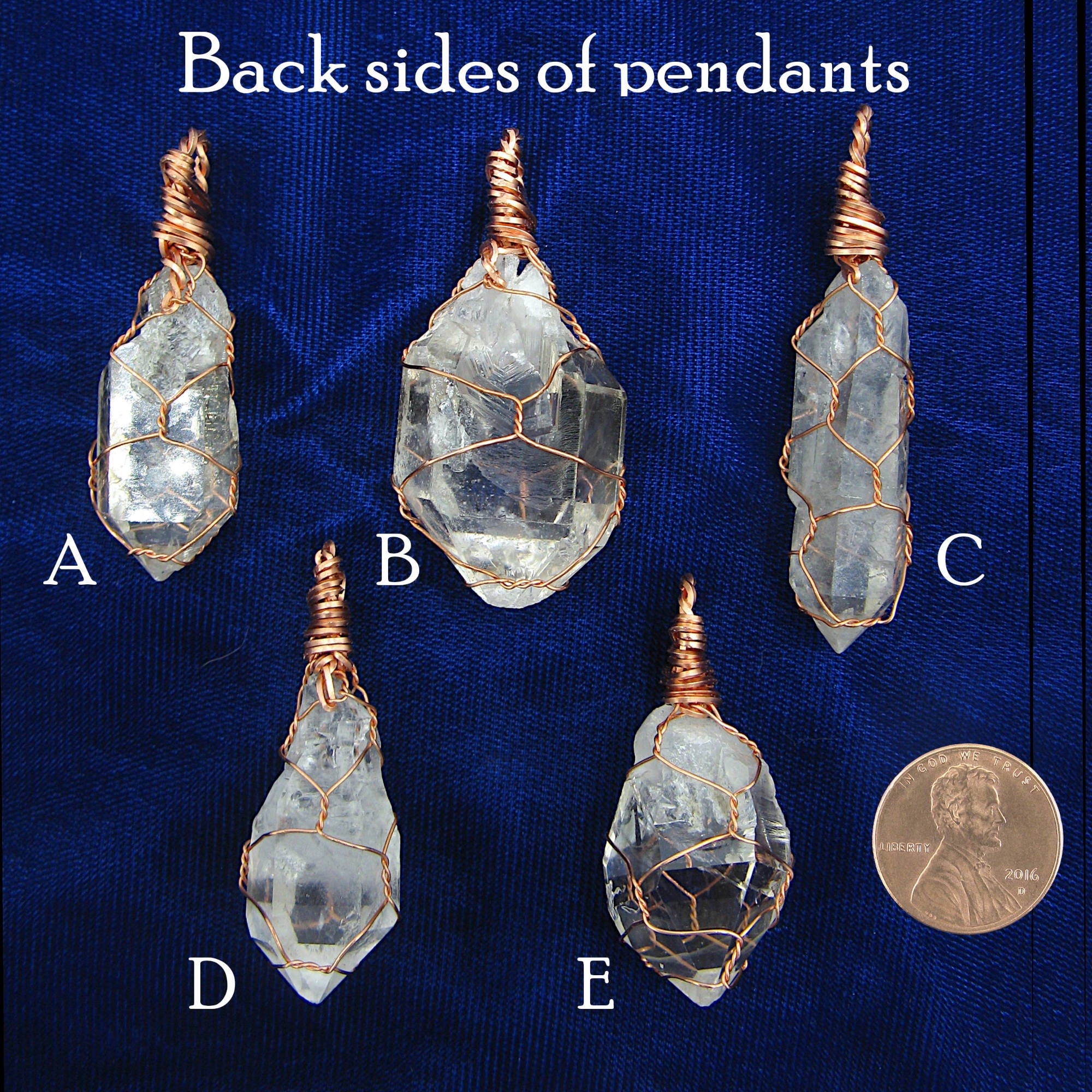 Raw Clear Quartz Crystal Pendants Copper Wire-Wrapped Pendant Handmade  Healing Grounding 20" Chain | Woot & Hammy