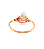 Single Gemstone Stackable Rings, Copper Wire-Wrapped, Handmade
