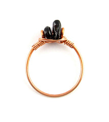 Stackable Copper Wire-Wrapped Polished Gemstone Ring Garnet Peridot Handmade | Woot & Hammy