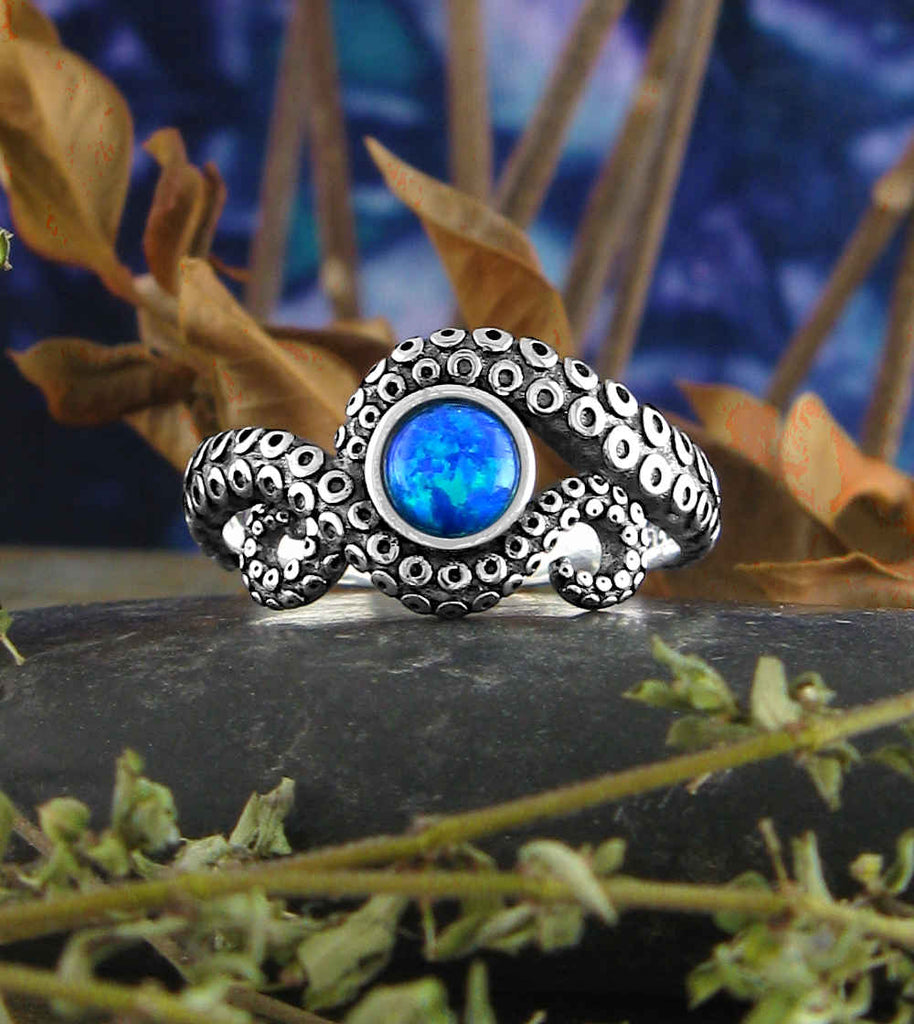 Curling Octopus Tentacles With Blue Lab Opal Ring | Woot & Hammy