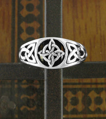 Cut-Out Celtic Protection Ring With Witch's Knot, Infinity Circle and Triquetras | Woot & Hammy