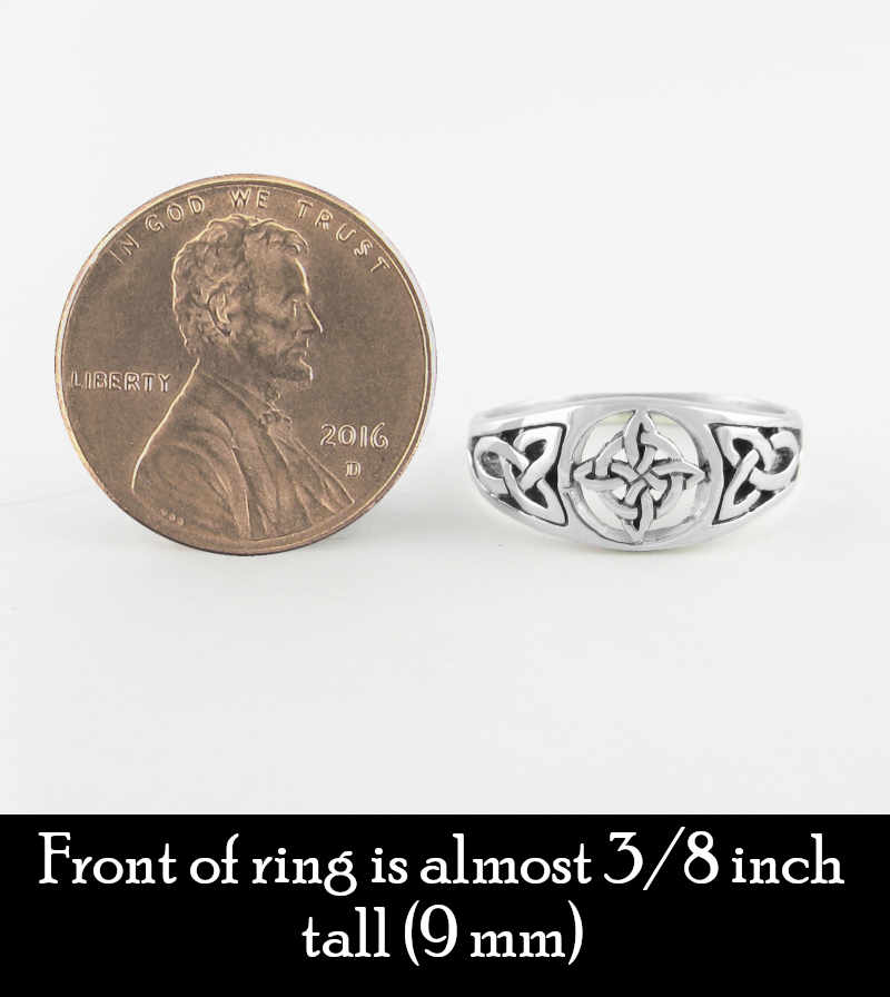 Cut-Out Celtic Protection Ring With Witch's Knot, Infinity Circle and Triquetras | Woot & Hammy