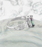 Cut-Out Celtic Infinity Knot Ring With Lab Multicolor Rainbow Opal Centerpiece | Woot & Hammy