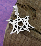 Triple Moon And Pentagram Intertwined Symbols Cut-Out Goddess Pendant | Woot & Hammy