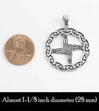 St. Brigid's Cross With Round Celtic Knot Border Cut-Out Pendant | Woot & Hammy