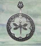 Dangling Dragonfly in Fancy Retro Old-Timey Frame Pendant | Woot & Hammy