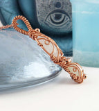 Polished Double Moonstones Wrapped in Copper Wire Pendant with 20" Chain, Handmade  | Woot & Hammy