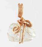 Copper Wire-Wrapped Doubly-Terminated Pointed Herkimer Diamond Charms, Handmade  | Woot & Hammy
