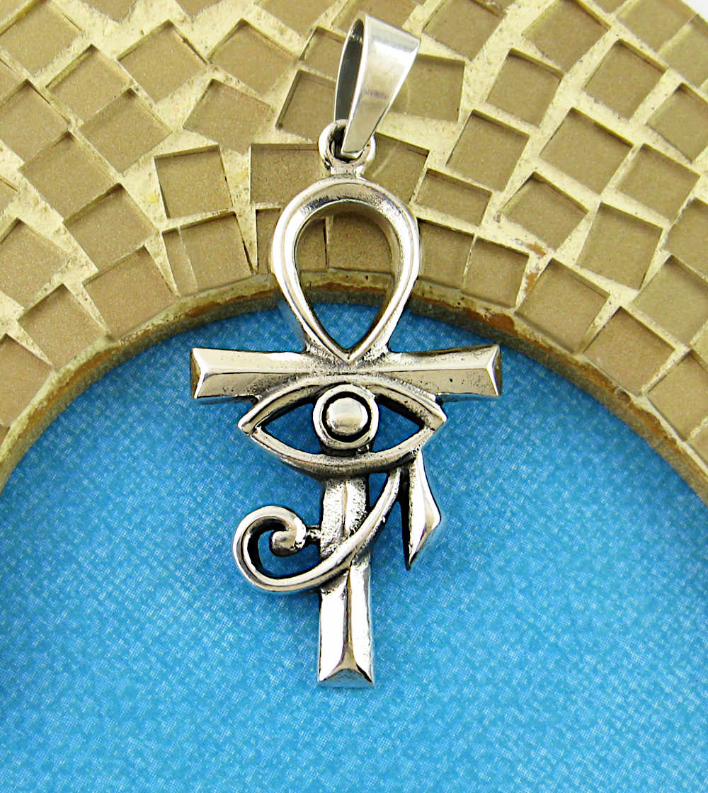 Ancient Egyptian Ankh Key of Life Symbol With Eye of Ra Wedjat Pendant | Woot & Hammy