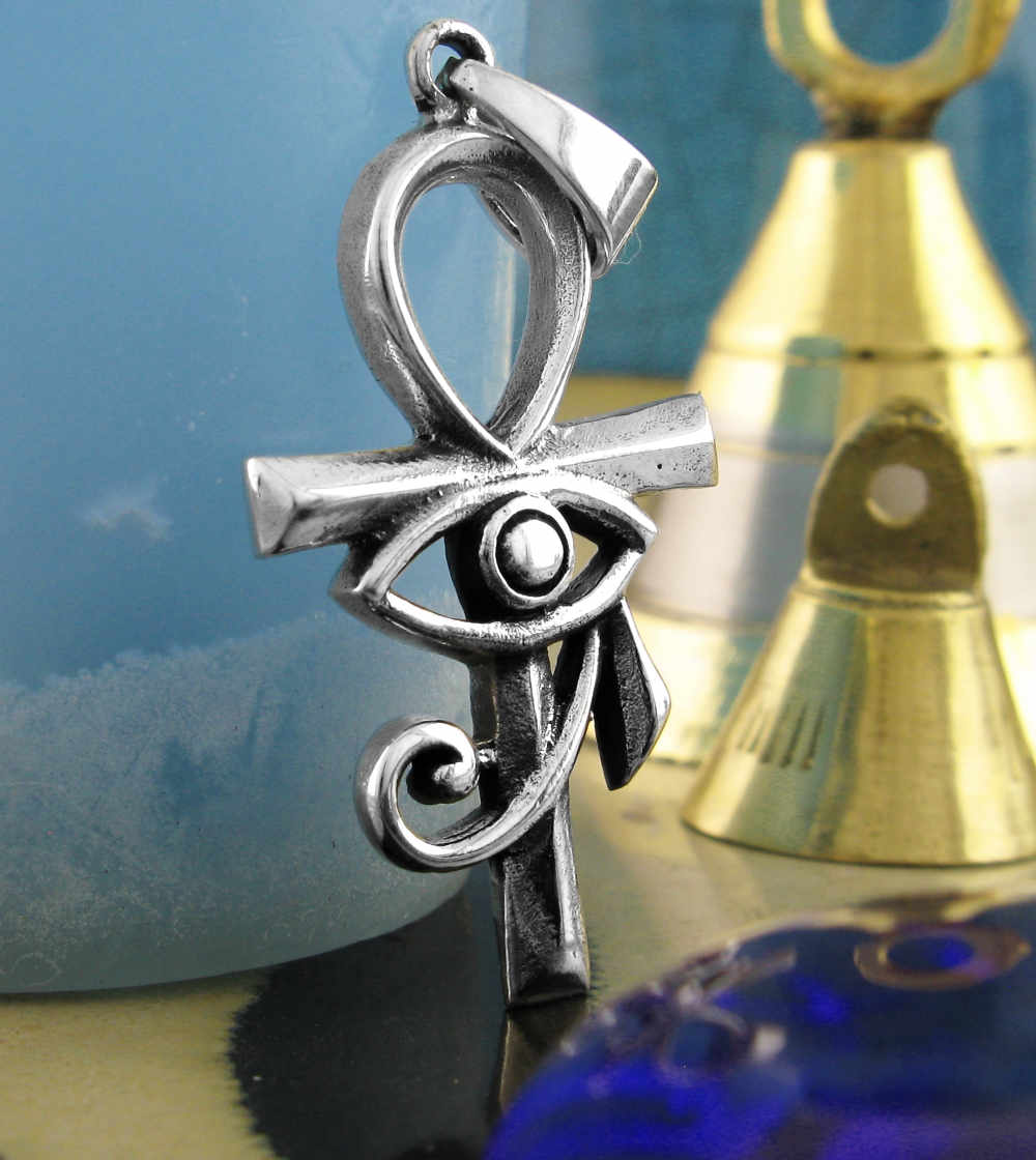 Ancient Egyptian Ankh Key of Life Symbol With Eye of Ra Wedjat Pendant | Woot & Hammy