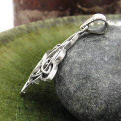 Outlined Witch's Knot With Circle Tiny Triquetras Celtic Pendant Protection | Woot & Hammy