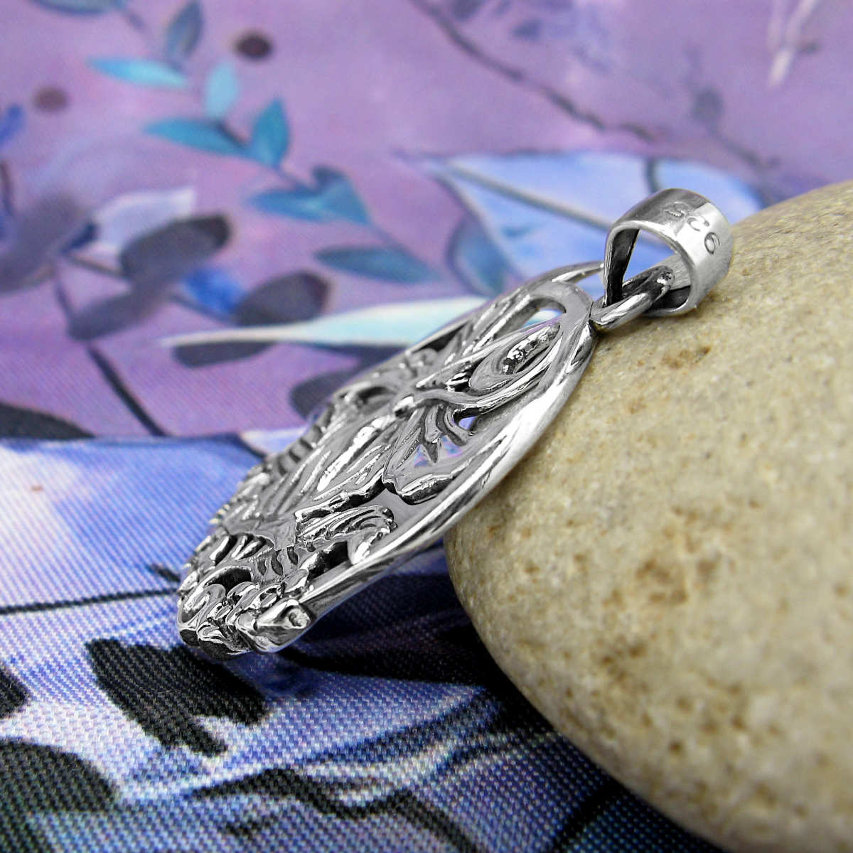 Winged Fairy Faerie Dryad Wood Nymph Crescent Moon Flowers Cut-Out Pendant | Woot & Hammy