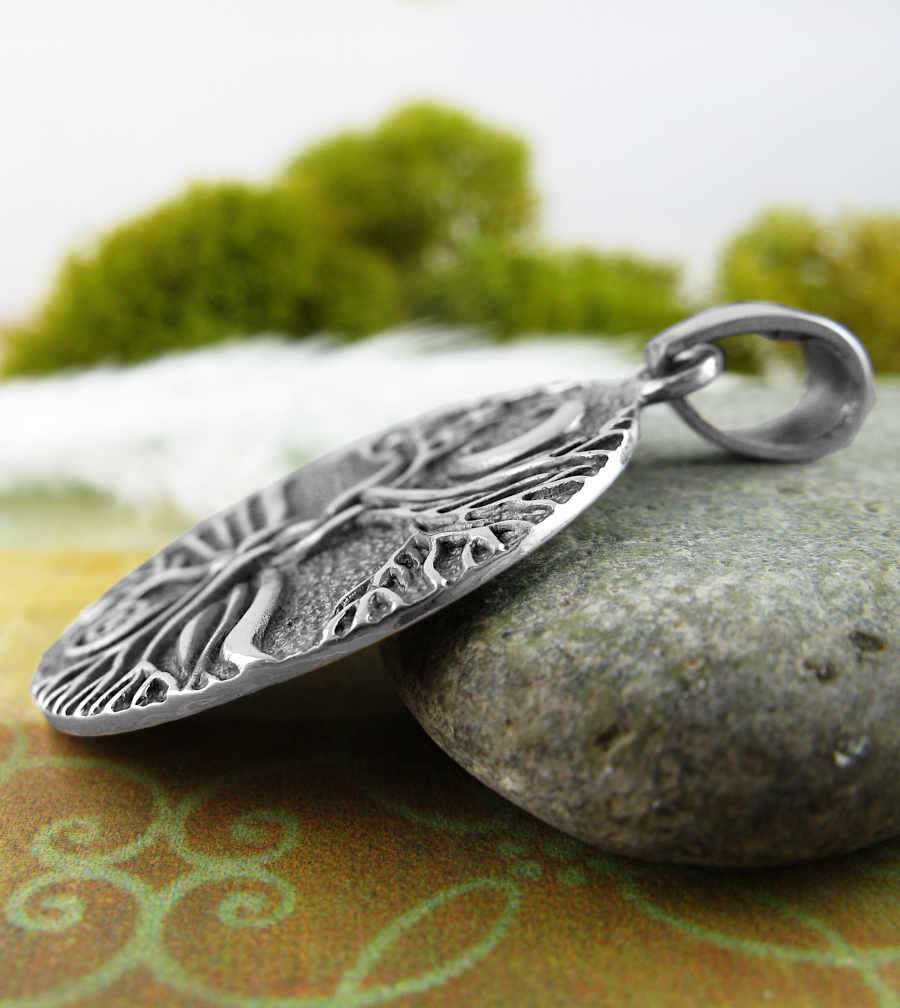 Interwoven Tree of Life With Crescent Moon and Spiral Oxidized Pendant | Woot & Hammy