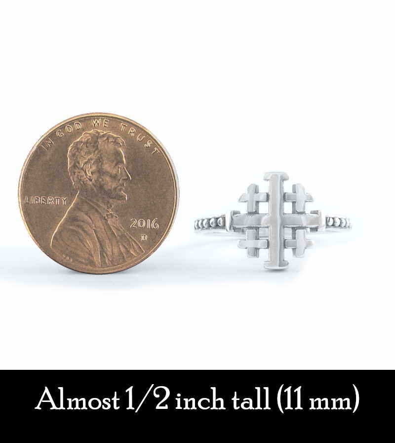 Five-Fold Jerusalem Cross Heraldic Christian Crusades Five Wounds of Christ Ring | Woot & Hammy