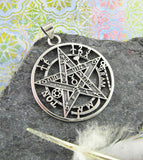 Large Cut-Out Tetragrammaton Yahweh Pentagram Symbol Pendant