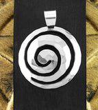 Large Domed and Hammered Cut-Out Spiral Pendant